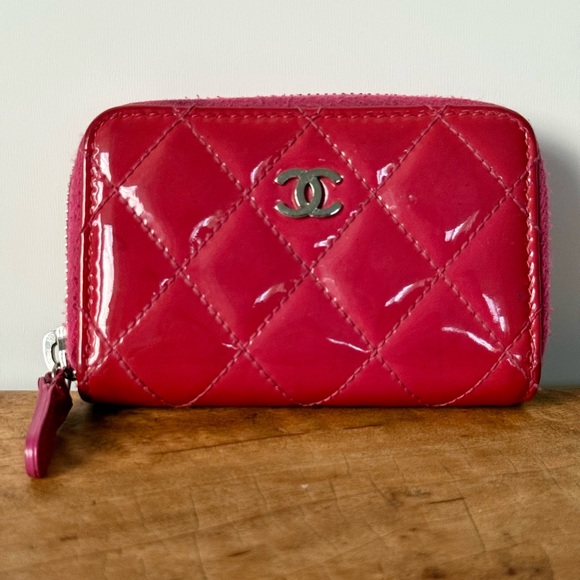CHANEL Handbags - CHANEL Patent Zip Wallet